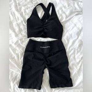 Alphalete shorts and bra set, size Medium.